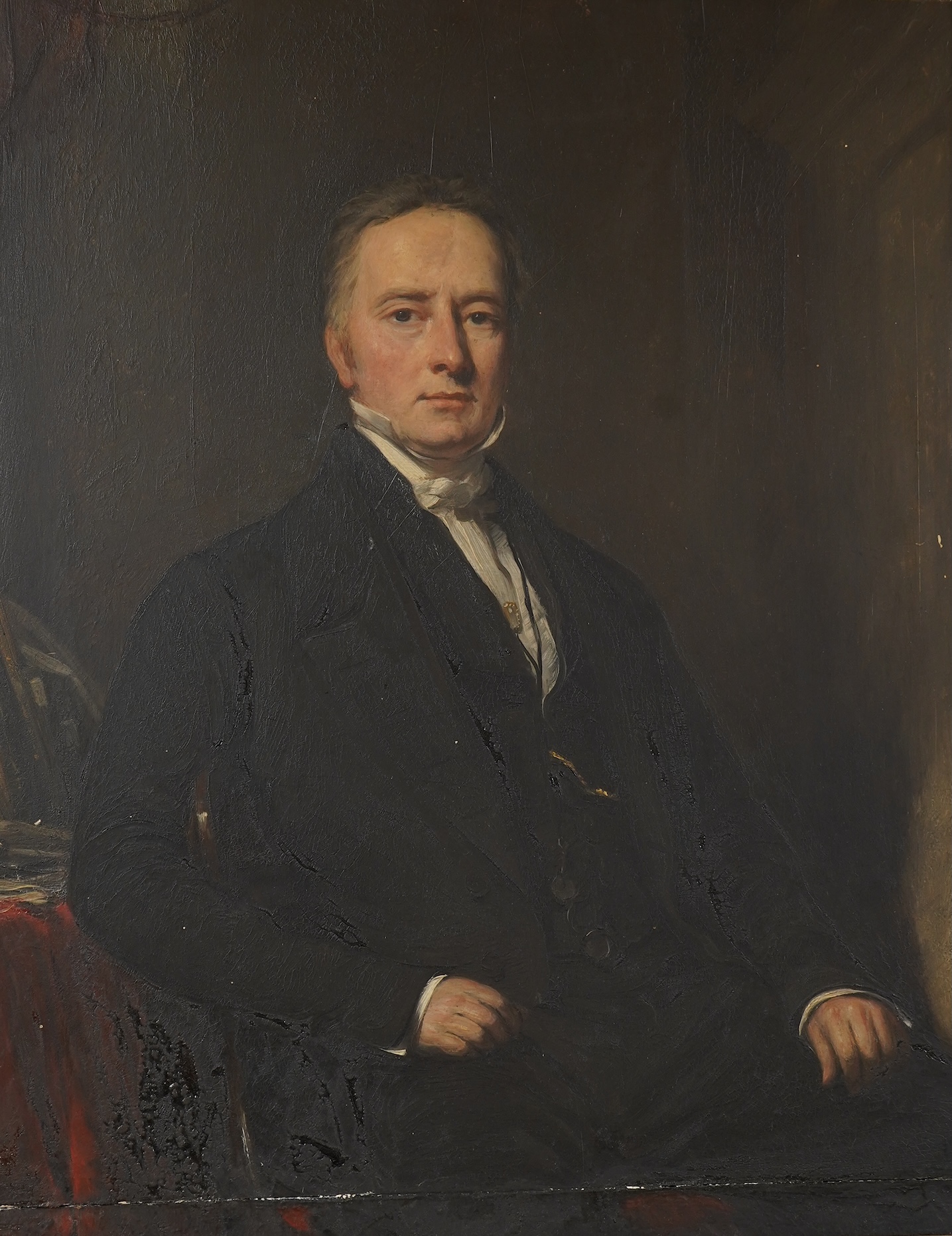 Victorian School, Portrait of gentleman from the Bickersteth family, oil on mill board, 37 x 29cm, ornate gilt frame